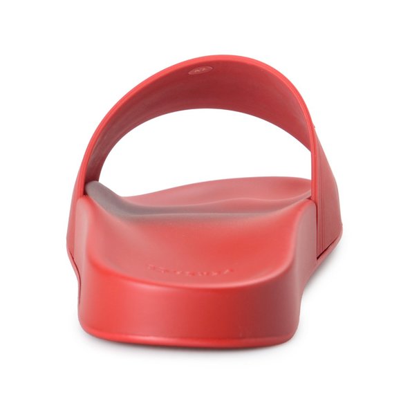 red rubber flip flops